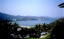 Southerly view of Santiago Bay in Manzanillo, Mexico