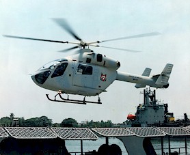 Helicopter landing on the Veracruz