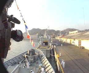 Televisa cameras on the Zapoteca ready to film the activities on the Veracruz (in front)