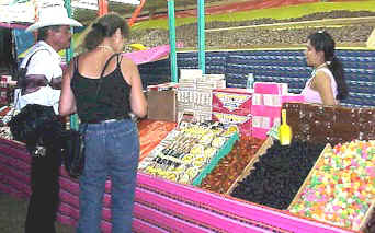 Booths selling sweet treats at the fair